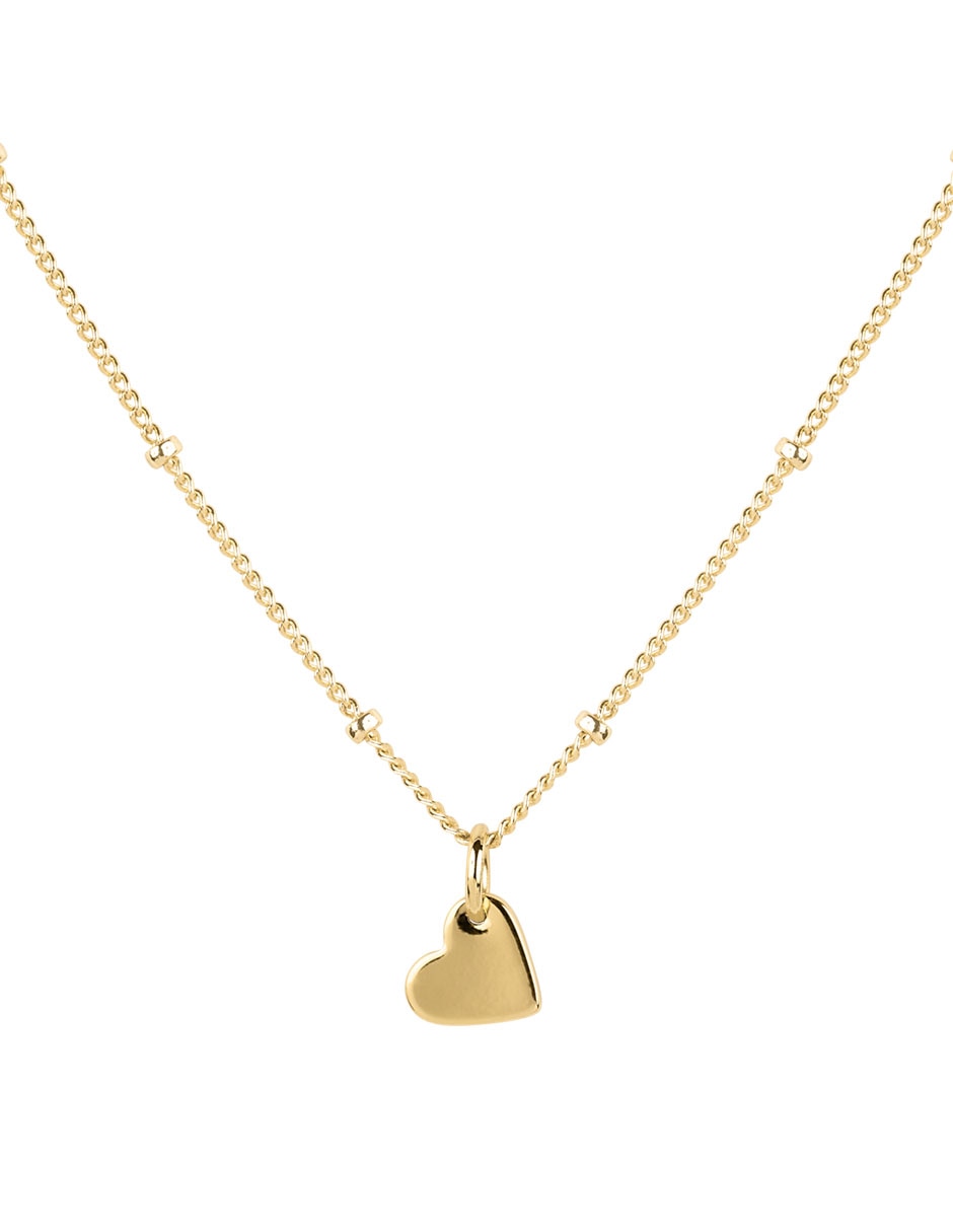 Set collar de corazón maya de latón 14 k 2