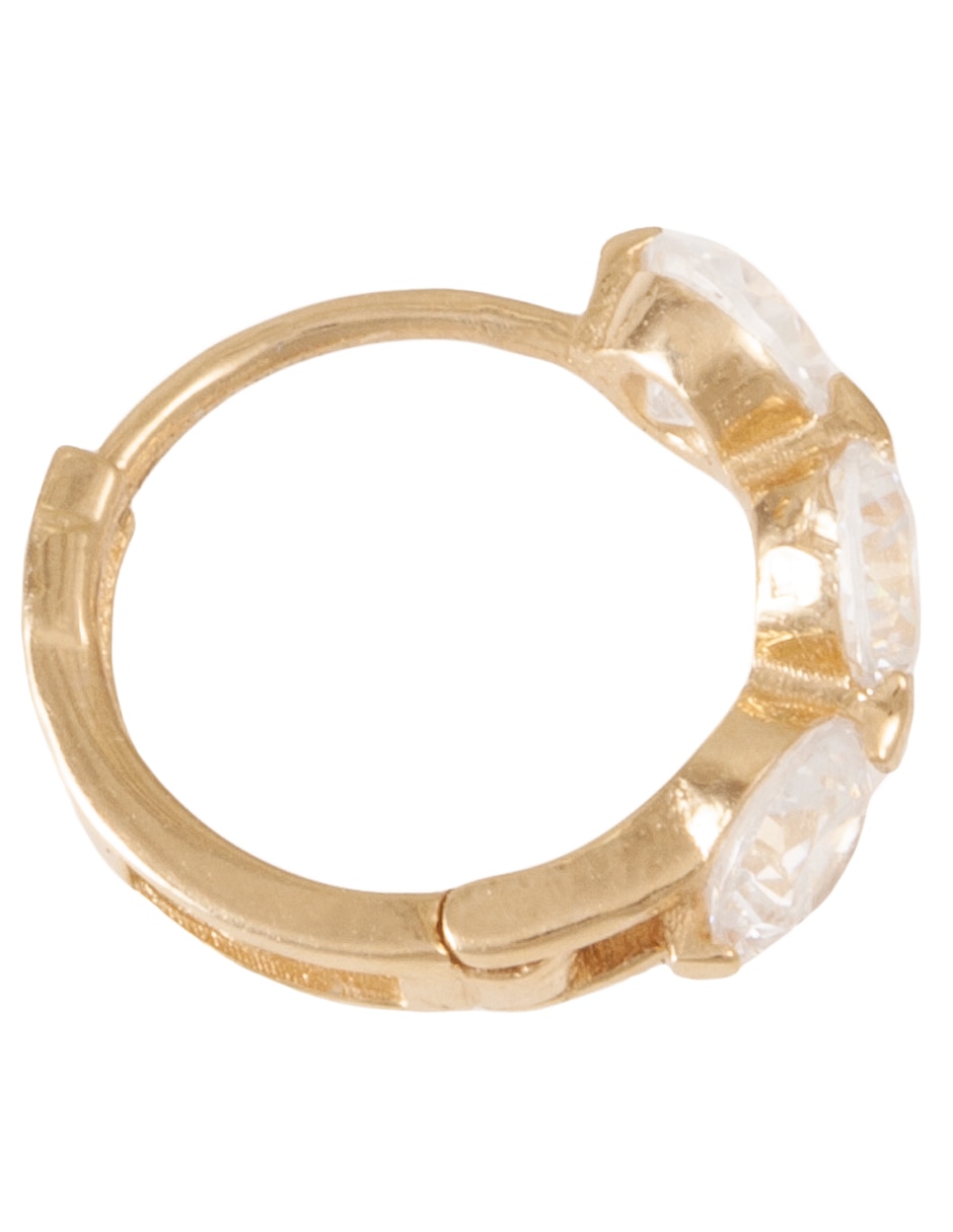 Huggies de redonda de oro 14 k con acabado pulido 2