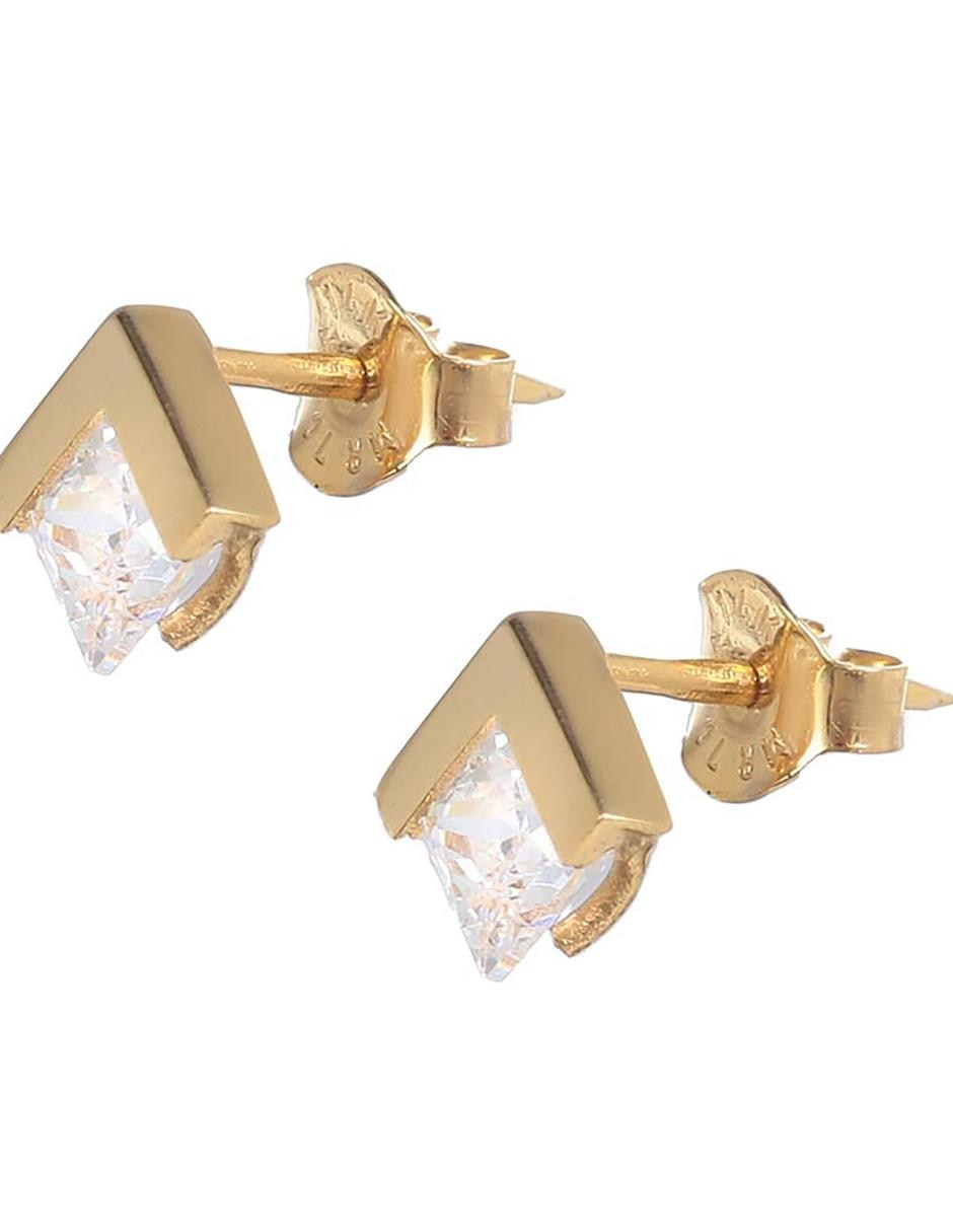 Broqueles de oro amarillo 14 K con acabado brillante 2