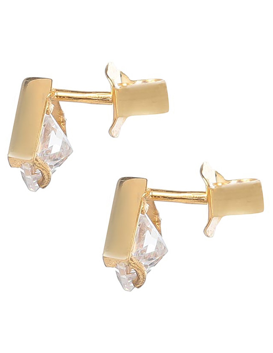 Broqueles de oro amarillo 14 K con acabado brillante 3