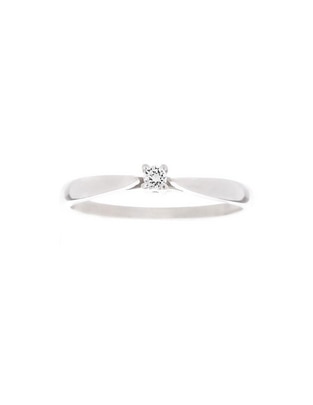 Anillo de compromiso de oro blanco 14 k diamante