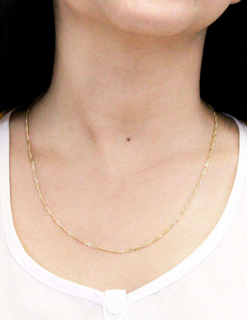 Collar D Cadena de oro amarillo 14 K