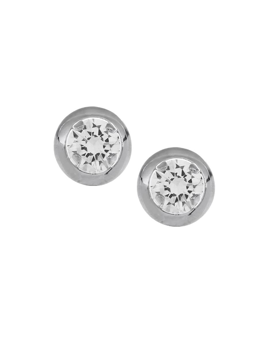Broqueles de oro blanco 14 K con acabado brillante Broqueles de oro blanco 14 K con acabado brillante