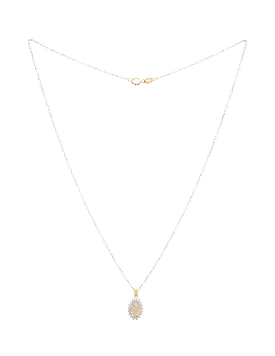 Collar con dije D Cadena ovalado de oro 14 K