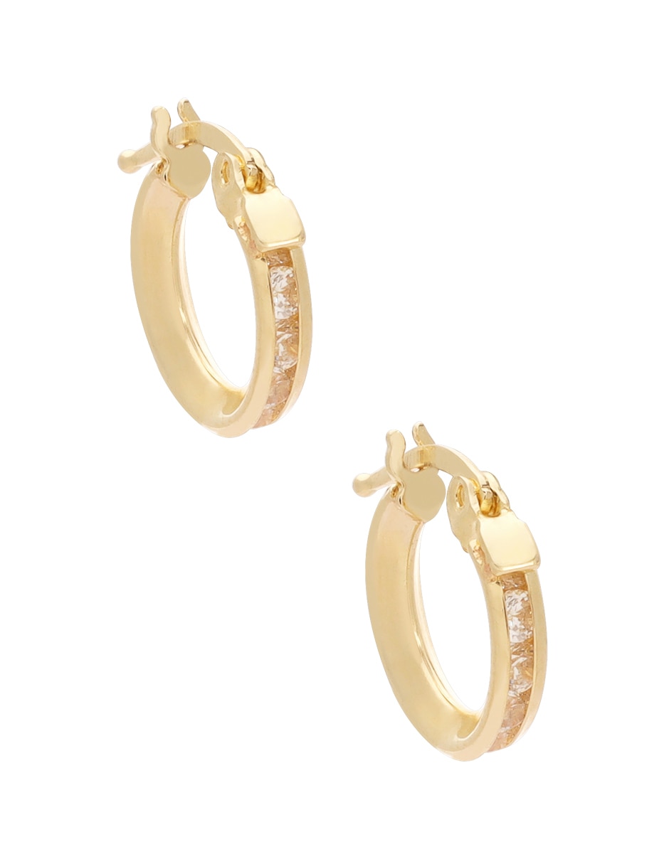 Arracadas de oro 14 K con acabado brillante zirconia 2
