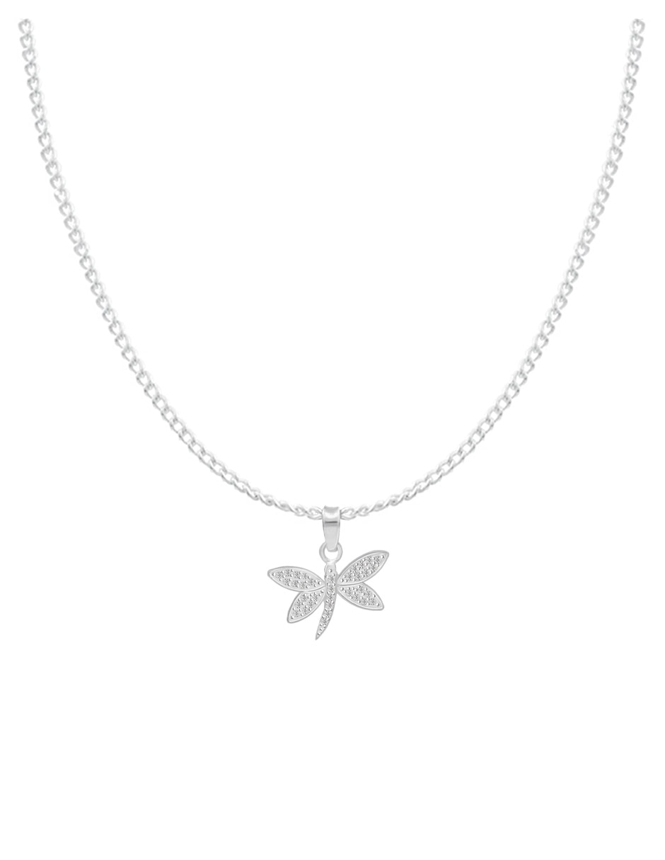 Collar con dije de libélula de plata p 925